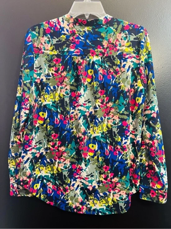 J. Crew Colorful Floral Button-Front Blouse - Multicolor - Picture 2 of 4